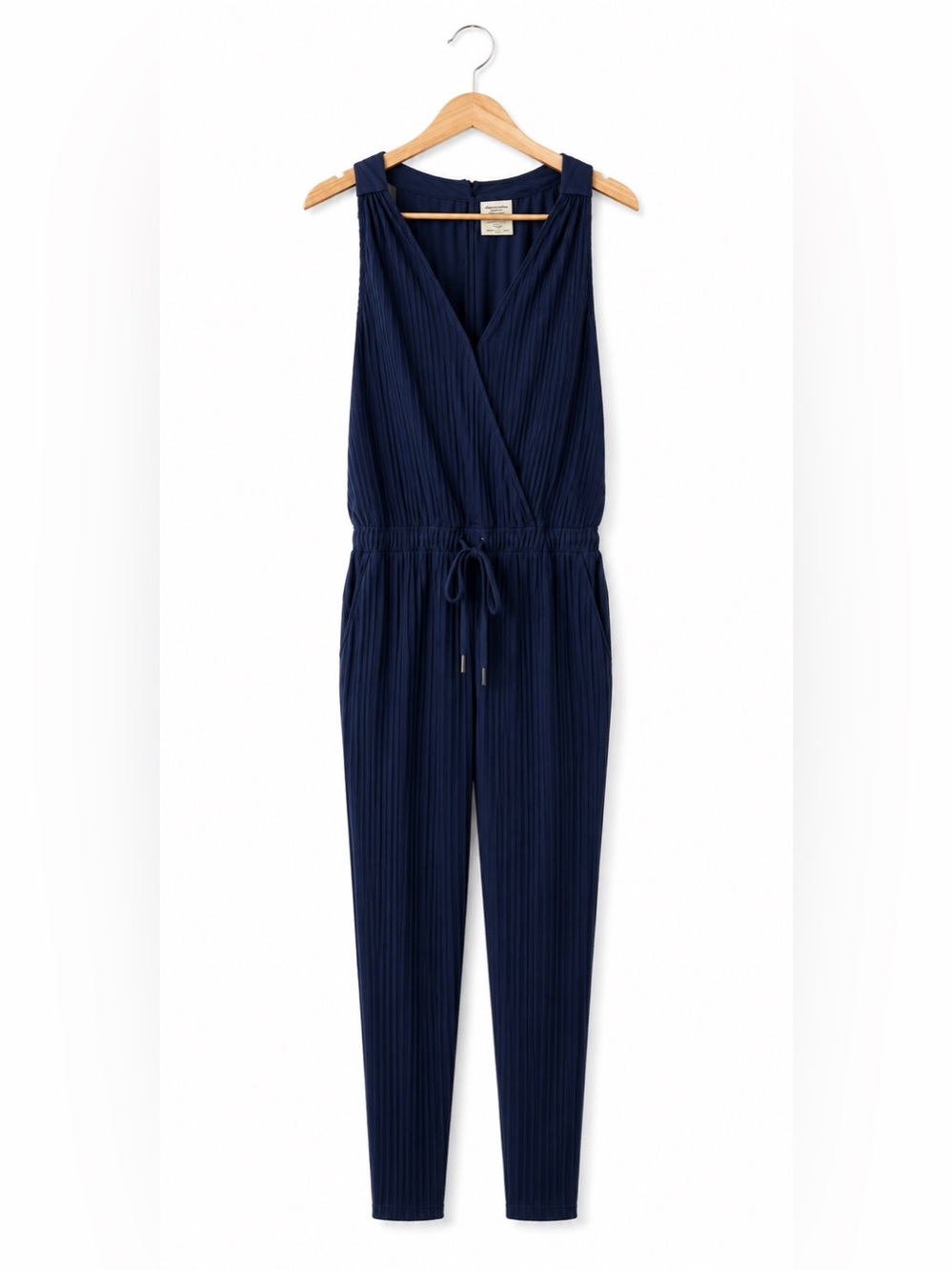 Saturday Sunday V-Neck Jumpsuit Drawstring Waist Small Casual Chic Minimalist